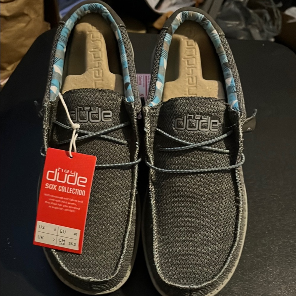 New with Tags
 Hey Dude Men's Charcoal Shoes